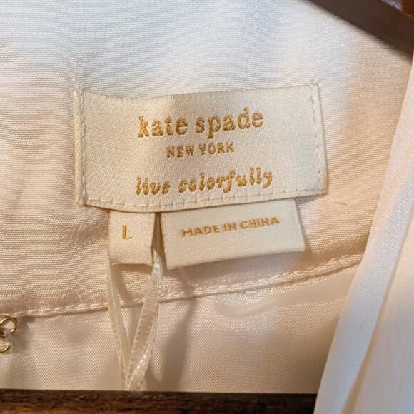 NWT Kate Spade 100% Silk Lucinda Cream Sleeveless Blouse Top Size L - Picture 11 of 12